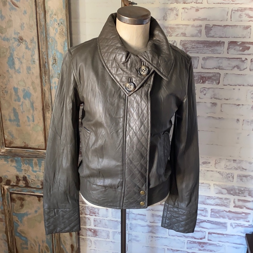 Mike & Chris gray leather jacket size large